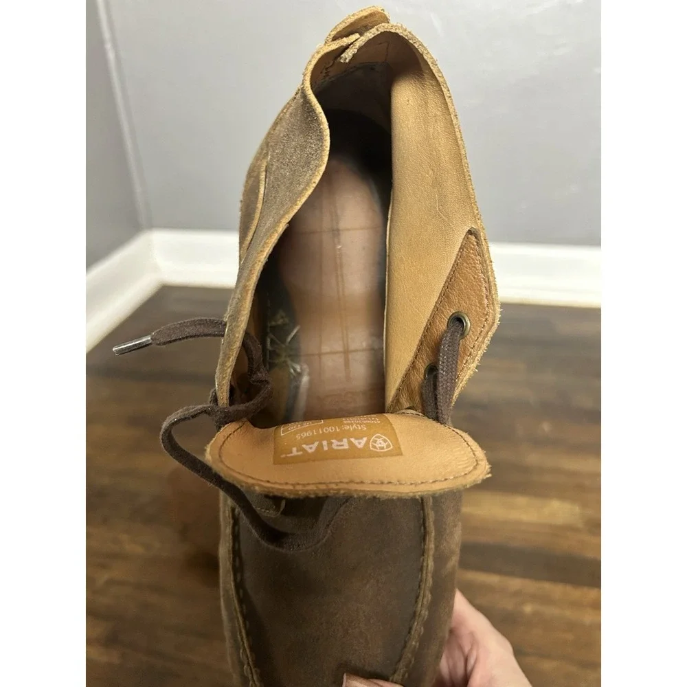 Men's Ariat Holbrook Lace Up Chucka Boot In Brown Leather Size 12D Timeless‎